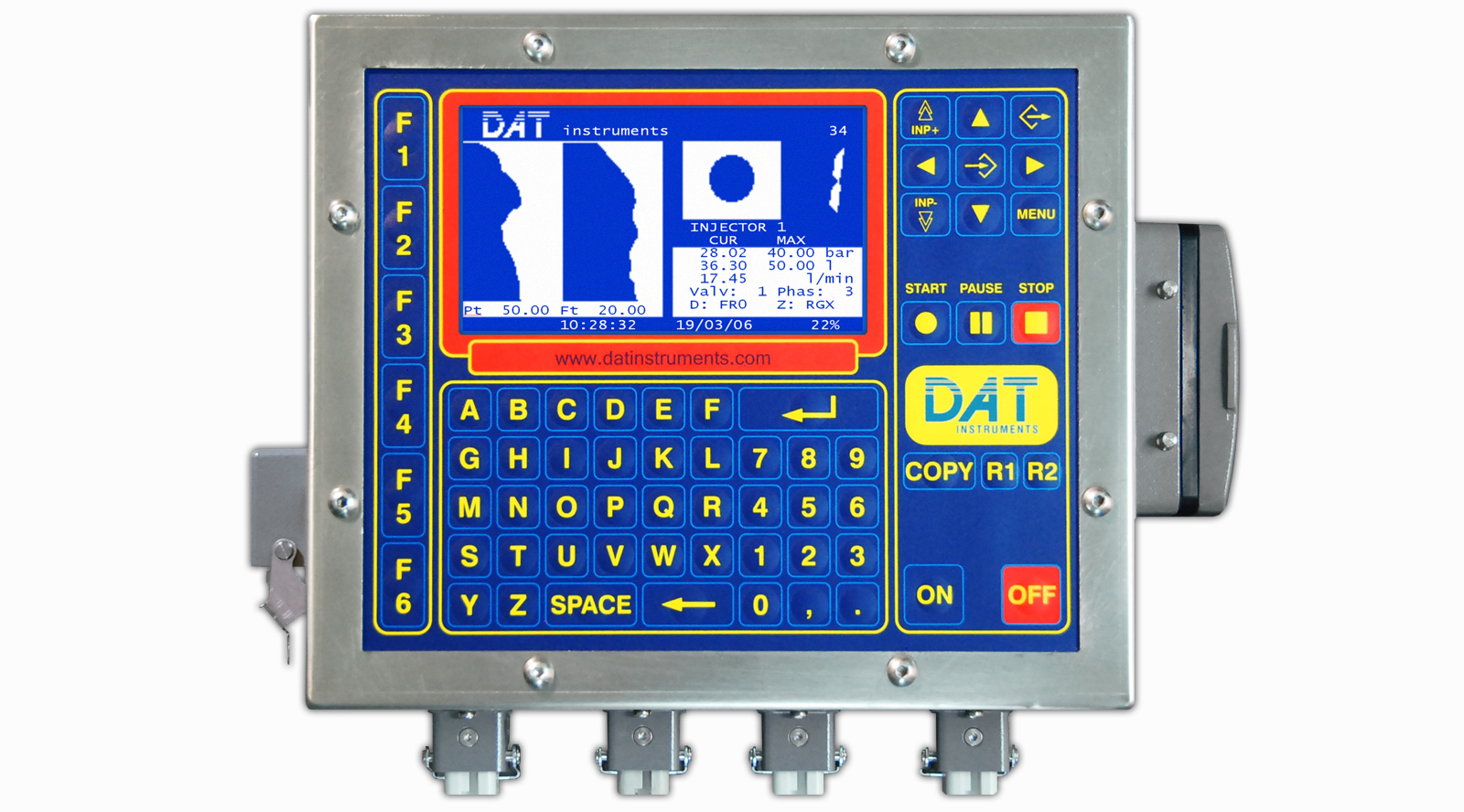 DAT instruments, JET 4000 AME - I, datalogger para Inyecciones de cemento, TAM Grouting, Pruebas Lugeon