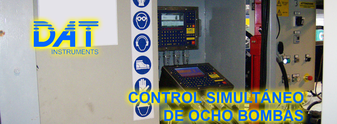 DAT instruments, datalogger, control, ocho bombas simultáneamente