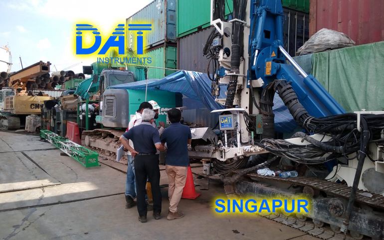 DAT instruments, Singapur 2018, datalogger, simple fluido jet grouting, JET 4000 AME J MDJ, installacion, asistencia en la obra