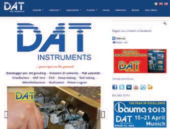 DAT instruments, datalogger per: Jet grouting - Iniezioni di cemento - Pali valvolati - Trivellazioni - DAC test - CFA - Deep mixing - Soil mixing - Vibroflottazione - Diaframmi - Prove Lugeon