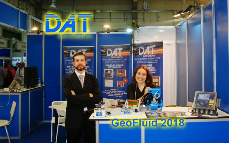 DAT instruments, GeoFluid 2018, stand, jetgrouting, CFA, drilling dWalls, scavo di diaframmi