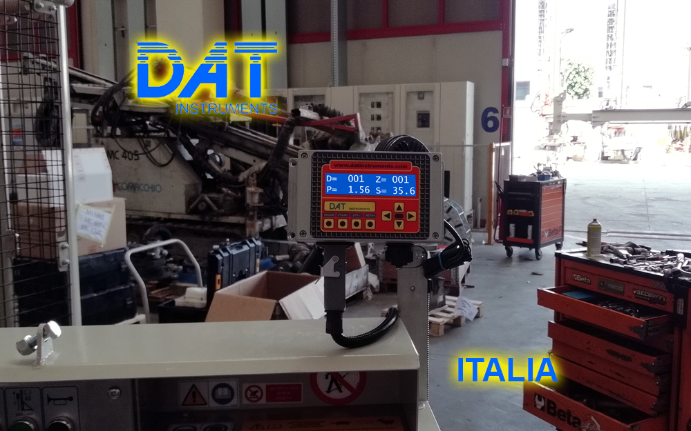 DAT instruments, datalogger, JET SDP IB, installazione su trivella Comacchio, datalogger installato dal produttore di trivelle