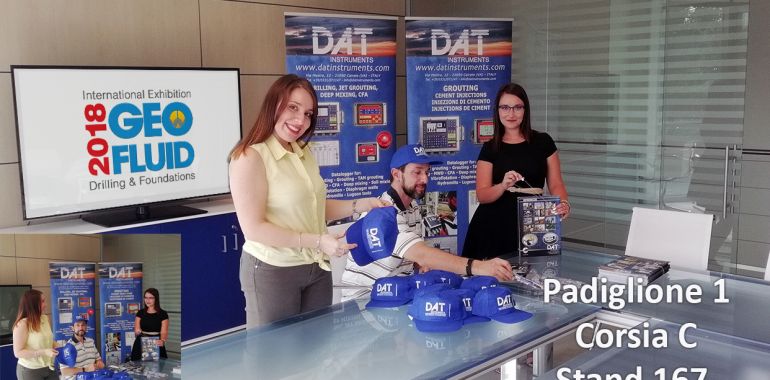 DAT instruments, Geofluid 2018, getting ready, pavilion 1, stand 167