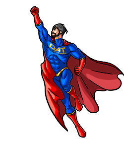 DAT instruments logo, character superhero DATman DAT-man DAT man, datalogger